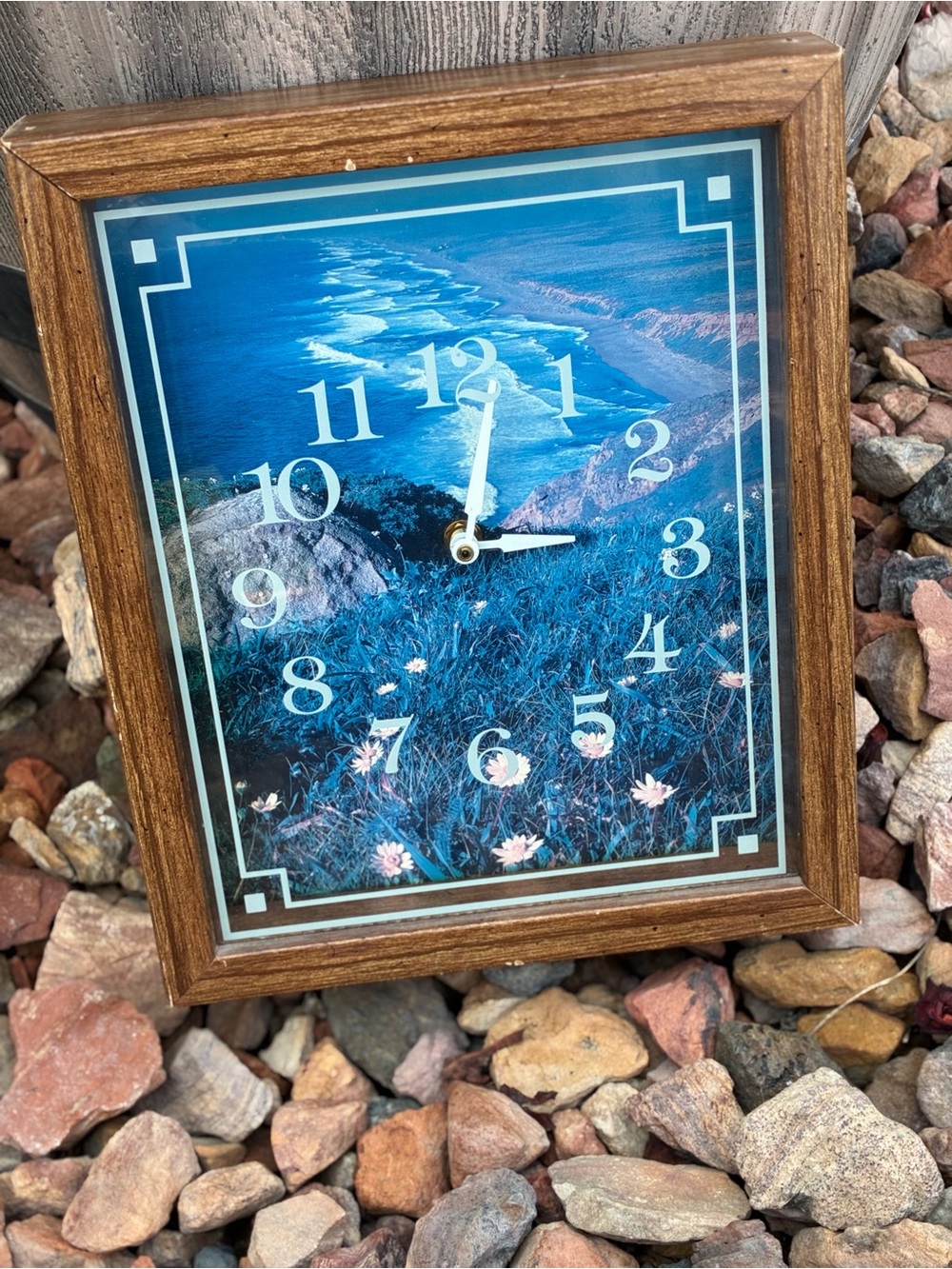 Vintage 1970s Shadowbox Wall Clock